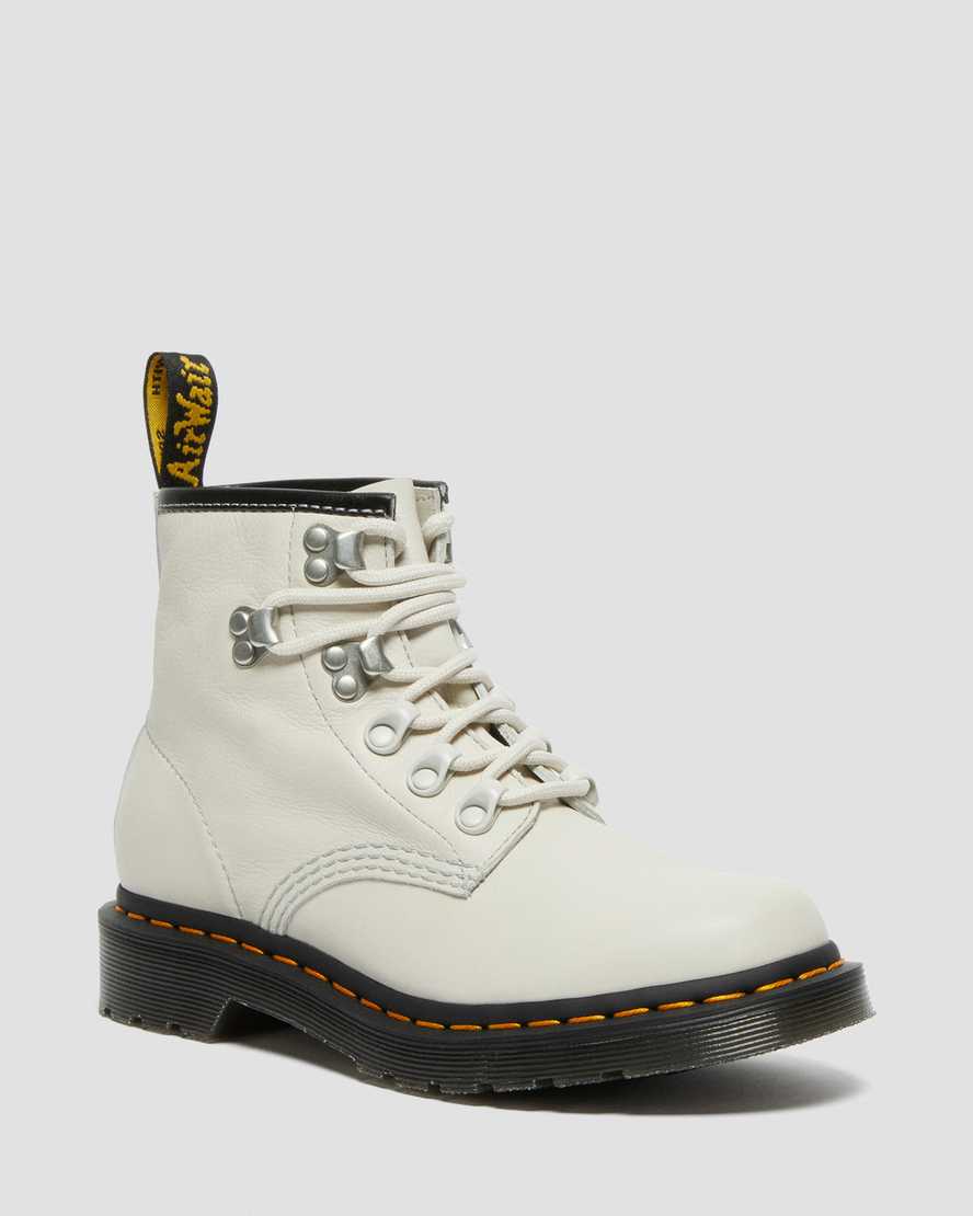 Dr. Martens 101 Hardware Virginia Kožené Damske Členkové Čižmy - Béžové [TWQAS9051]